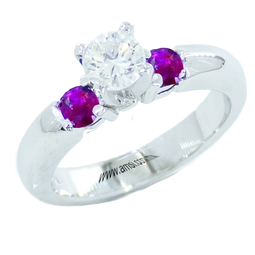 Anillo de compromiso AC-2010 diamante y zafiro