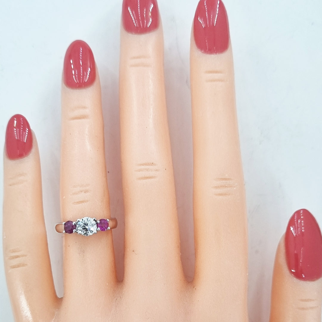 Anillo de compromiso AC-2010 diamante y zafiro