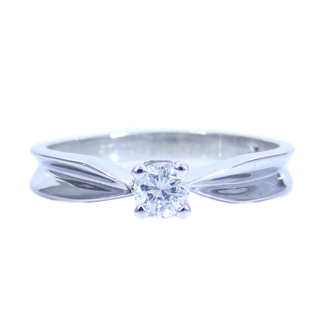 Anillo de compromiso, diamante natural oro blanco 14k