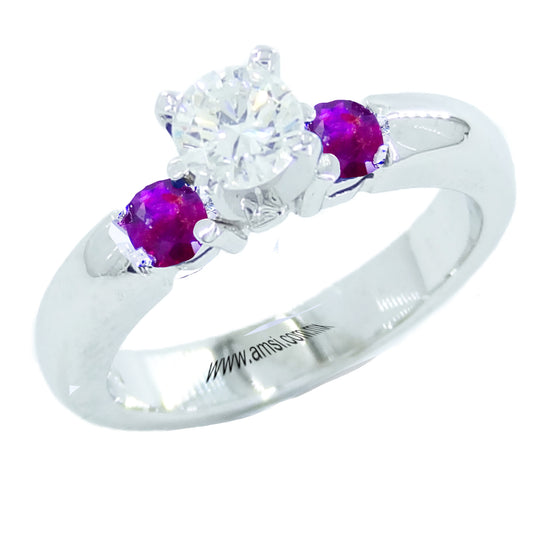 Anillo de compromiso AC-2010 diamante y zafiro
