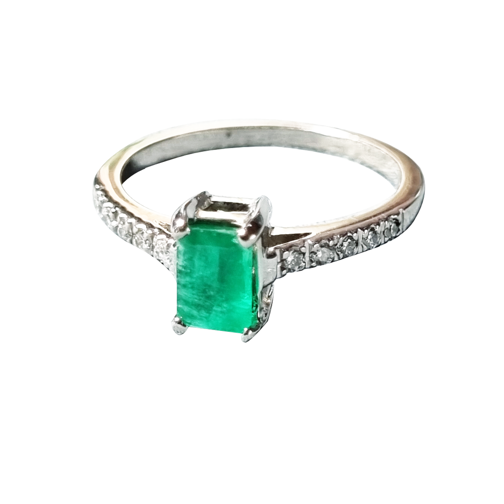 Anillo de compromiso con esmeralda AC-3354